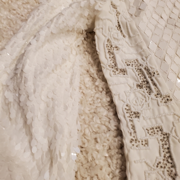 French connection beautiful sequenced white dress - Picture 9 of 11